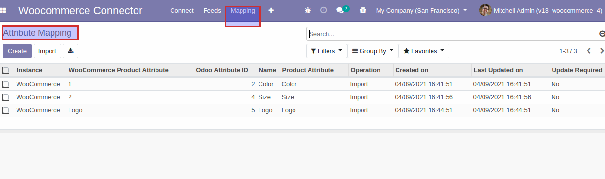 Odoo Woocommerce Connector module