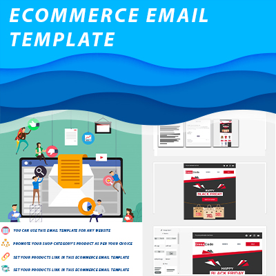 Ecommerce email template, black friday, holidays email template