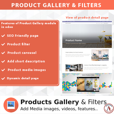 Product gallery, Product Snippet,Product Media and Detail page in Odoo website