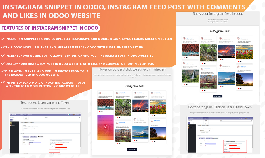 Instagram snippet in odoo