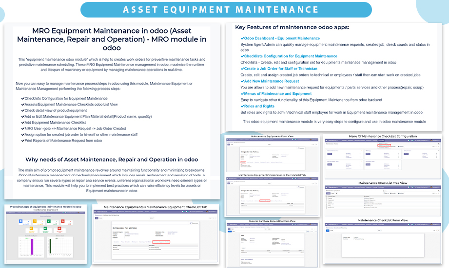 Asset Equipment Maintenance, Machine Repair/Maintenance, Auto parts - All in one Maintenance