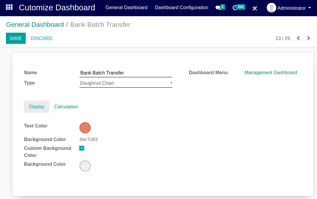 Cutomize Dashboard