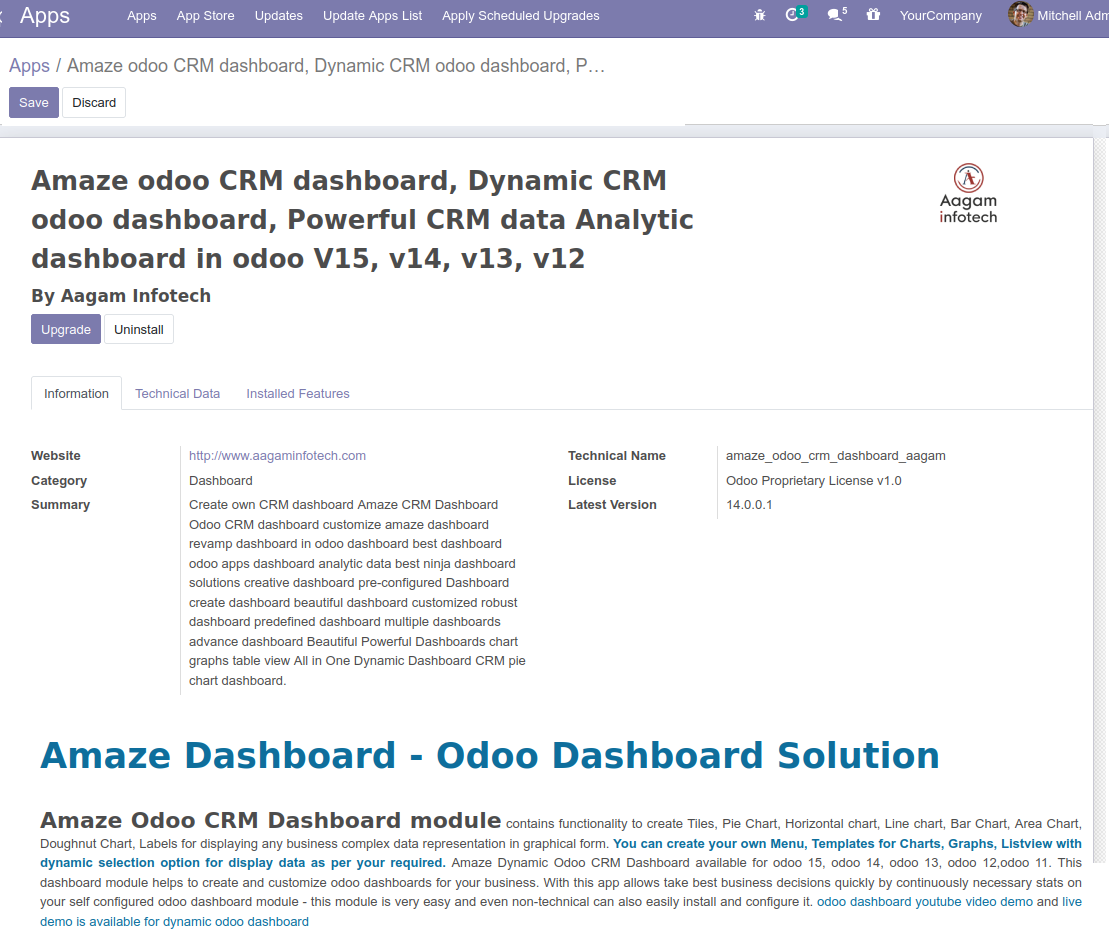 Installation Steps for Amaze Dynamic odoo POS dashboard